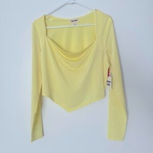 Open Edit Cowl-Neck Long Sleeve